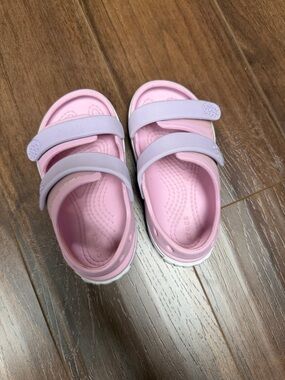 CROCS Kids Pink Sandals with Light Purple Straps